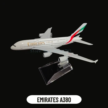 1:400 Эмирейтс A380 Металлический литой самолет Миниатюрный масштаб Авиакомпании Boeing Airbus Модель Авиация Фигурка Коллекция вентиляторов