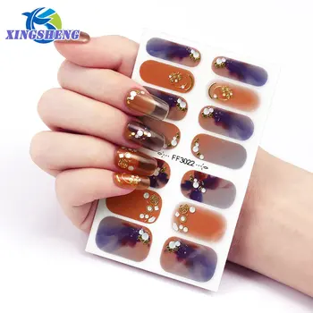 1 лист акварельный стиль красочные наклейки для ногтей для женщин мода самоклеящиеся дизайны ногтей дизайнерские наклейки для ногтей DIY Nail Wraps