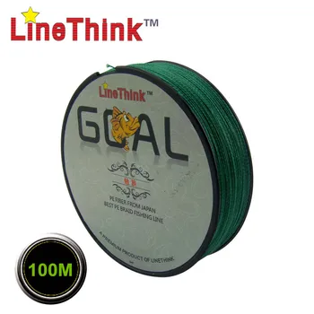 100M Brand LineThink GOAL Япония Качество Мультифиламент 100% PE 4X Плетеная леска Рыболовная коса Бесплатная доставка