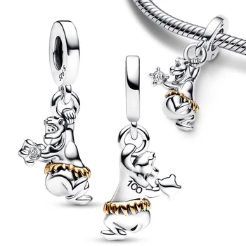 100th Anniversary Baloo Dangle Charm Fit Оригинальные женские змеиный браслет Позолоченные ювелирные изделия Ожерелье Кулон DIY Ювелирные изделия