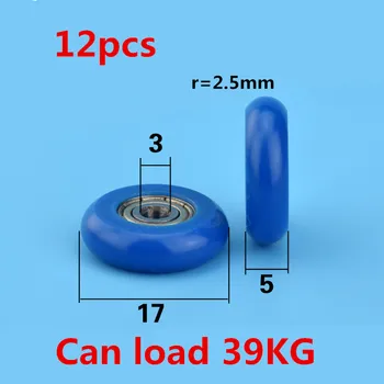 12 шт. 3 * 17 * 5 мм пакет пластиковый кулачок с подвижным шкивом кулачок круговой шариковый пластиковый пакет POM / нейлоновый колесо с подшипником колеса