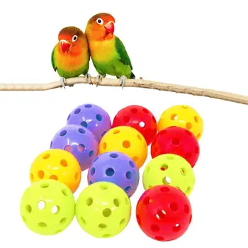 12Pcs Птица Красочная Пластиковая Катящаяся Интерактивная Игрушка Для Попугая Мяч Игрушка для Африки для серого Какаду для Амазонки Parro 85AD