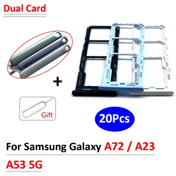 20 шт., оригинальная двойная карта слот для SIM-карты SD карта лоток для чипа выдвижной ящик держатель адаптер замена для Samsung A72 A23 A53 5G + Pin