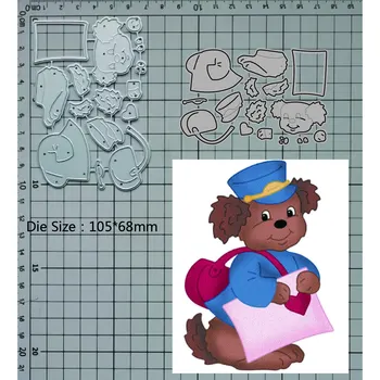 2023 Новые штампы для резки металла Little Bear Postman DIY Scrapbook Бумага Крафт Нож Форма Лезвие Штамп Трафареты Штампы