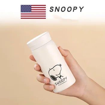 2024 Miniso Snoopy Изолированная чашка Корейская нержавеющая сталь Женская портативная чашка для воды большой емкости Детская ручная чашка
