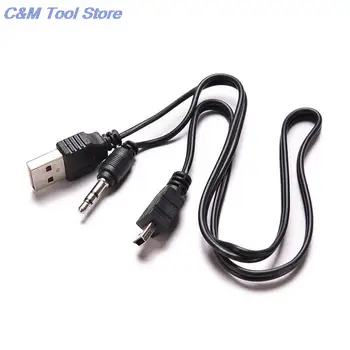 50 см USB мини штекер к штекер USB 2.0 5pin стандартный + 3,5 мм AUX Аудио разъем Соединительный кабель для динамика MP3 MP4 плеер