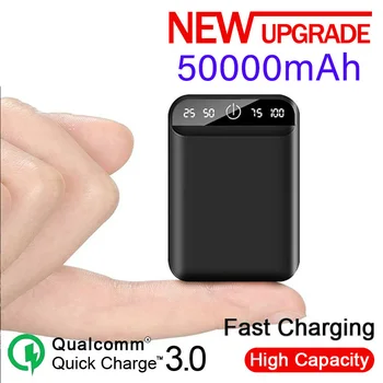 50000mAh мобильный внешний аккумулятор портативный мобильный телефон быстрое зарядное устройство цифровой дисплей USB зарядка внешний аккумулятор для Android
