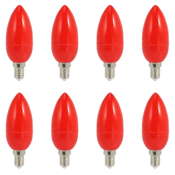 8X Светодиодная свеча Свечи Лампочки Красная Лампа Удачи Бог Огни Энергосберегающие Свечи, E14