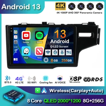 Android 13 Carplay Автомагнитола для Honda Jazz 3 2015-2020 Fit 3 GP GK 2013-2020 RHD Мультимедийный видеоплеер Стерео GPS Головное устройство