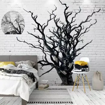 beibehang Пользовательские обои 3d фреска Американский красивый мертвый дерево черно-белый фон настенная живопись папье-пейнт обои