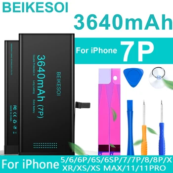 BEIKESOI Аккумулятор для телефона большой емкости для iPhone 5 SE 5S 6 6s 6p 7 7p 8 plus x xr xs max 11 12 13 аккумулятор для Apple с инструментом
