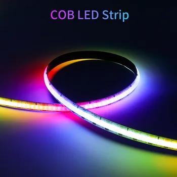 COB Светодиодная лента WS2812B SK6812 240 светодиодов/м Индивидуально адресуемая интеллектуальная RGB-подсветка высокой плотности COB Dream Color Светодиодный светильник DC5V