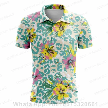 GOOGAN SQUAD Мужская рубашка-поло Рыбацкая одежда с короткими рукавами Быстросохнущая дышащая повседневная рубашка Ropa Tops F1 Racing Clothing
