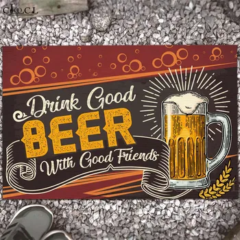 HX Забавный приветственный коврик 3D графика Лучшее пиво - это то, которое мы пьем с друзьями Коврик для дверей Фланелевые ковры