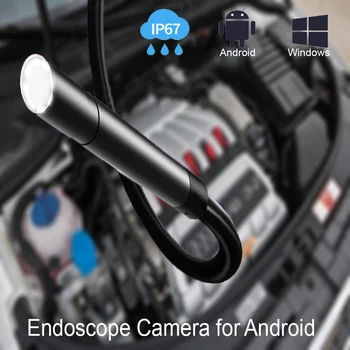 Industrail USB Эндоскоп 720P 8 мм 5,5 мм Объектив Гибкий полужесткий кабель Светодиодный свет Водонепроницаемая камера для Android Телефон Эндоскоп