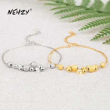 NEHZY Серебрение новые дамы модные ювелирные изделия высокое качество круглые бусины пятиконечная звезда DIY браслет длина 22 см