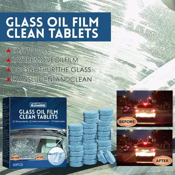 NEW Таблетки для очистки масляной пленки от стекла Таблетки для очистки автомобильной обезжиривающей пленки Очистка шипучих стекол Техническое обслуживание автомобиля I0Y8