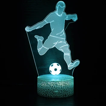 Nighdn 3D Play Футбол Ночные огни Иллюзия Акриловый светодиодный стол Прикроватная лампа Детская спальня Письменный стол Декор Подарки на день рождения для детей