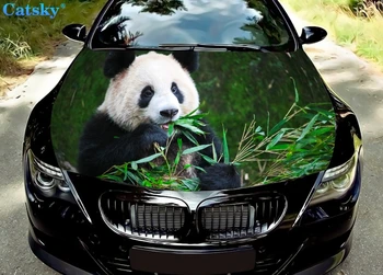 Panda, наклейка на машину с пандой, наклейка на панду, автомобильные коврики, наклейка со львом на капоте автомобиля, виниловая наклейка на капот, полноцветная графическая наклейка