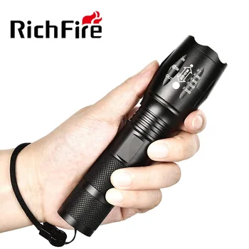 Richfire Светодиодные фонари высокой мощности CREE XML-T6 1200LM Zoomable Tactical Torch Light by18650 Батарея для спасательно-поискового кемпинга