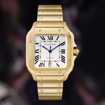 Specht&Sohne 2023 Роскошные мужские часы PVD Золотая сталь Автоматические механические часы Wriswatch Japan Miyota 8215 Movt Спортивные часы 37 мм