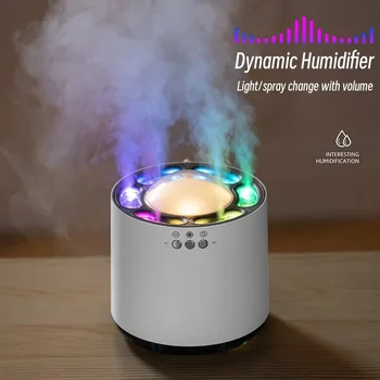 USB Ароматический диффузор 800 мл Креативный динамический туман Увлажнитель воздуха с красочным светодиодным светом Домашняя комната Тяжелый туман 6 форсунок Ультразвуковой