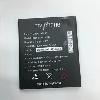 YCOOLY Аккумулятор для мобильного телефона Myphone S9201 Аккумулятор 2000 мАч Длительное время ожидания для Myphone A919i Duo Аккумулятор Мобильные аксессуары