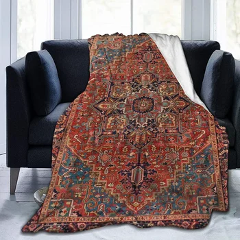 Антикварное курдское северо-западное персидское ковровое одеяло,племенное винтажное фланелевое флисовое одеяло для детей, подростков, взрослых,мягкое, уютное, теплое, пушистое