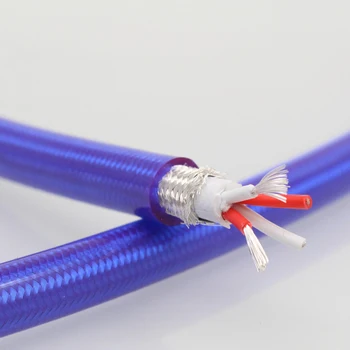  Аудиофильский посеребренный 4-жильный аудиопровод Сигнальный кабель Четырехжильный диаметр выхода 8 мм Фиолетовый свободный провод с шиеледом