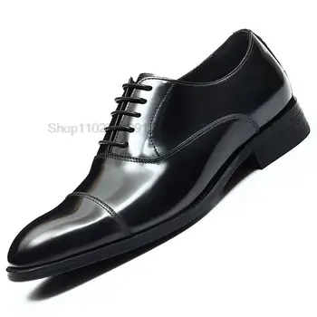 Большой размер 6-12 Мужская обувь Оксфорд ручной работы Натуральная кожа Высокое качество Мужская классическая обувь Классическая деловая вечерняя обувь для мужчин