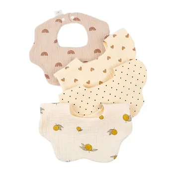  Детское слюнявое полотенце можно вращать Все хлопчатобумажные ткани Слюнявчик для слюни Детский нагрудник для новорожденных для предотвращения рвоты молоком