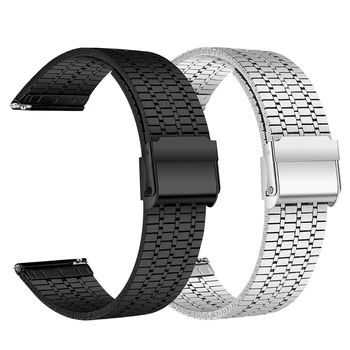 Для Amazfit Активный ремешок из нержавеющей стали для Amazfit GTS 4 3 2 Mini Smart Watch Ремешок для металлических браслетов Amazfit BIP 3 Pro 20 мм