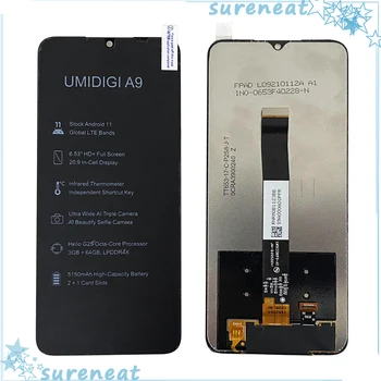 Для UMIDIGI A9 ЖК-дисплей + сенсорный экран Дигитайзер Стеклянная панель для UMIDIGI A9 Pro Датчик в сборе Замена аксессуаров для телефона