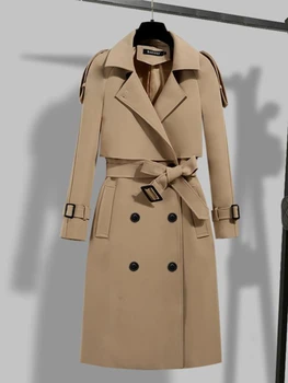Женская одежда 2023 осень зима новая корейская модная куртка нежная куртка тренч для женщин LOOSE Универсальное женское пальто большого размера