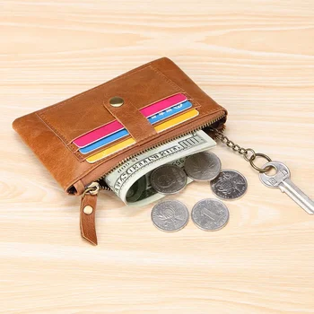 Женский кошелек для монет Rfid Real Pickup Clip Многофункциональная сумка для ключей на молнии Многофункциональная сумка для монет Простая большая емкость