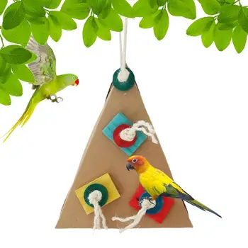 Игрушки для птиц Бумажные игрушки для укусов Аксессуары для клеток Красочные треугольные игрушки для сбора пищи для волнистых попугаев Попугаи Попугаи