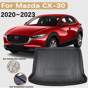 Коврик для багажника автомобиля для аксессуаров Mazda CX 30 2023~2020 CX-30 CX30 Вкладыш Багажник Водонепроницаемый лоток Коврик Подушка для хранения EVA Материал