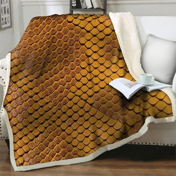 Кожа змеи 3D-печатные плюшевые одеяла для кроватей Диван Кресло Домашнее портативное покрывало Теплое мягкое путешествие Пикник Одеяло Nap Cover