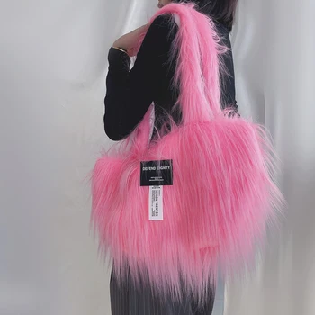 Модные плюшевые женские сумки через плечо 2023 Тренд Новый дизайн Y2K E Girl Bolso Mujer INS Эстетическая индивидуальность Женские сумки