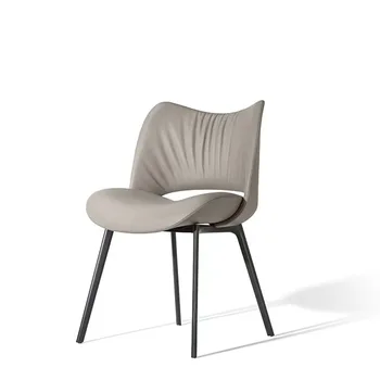  набор из 2 предметов Обеденные стулья Простые стулья со спинками Легкие роскошные кожаные стулья Итальянские минималистичные обеденные столы и стулья