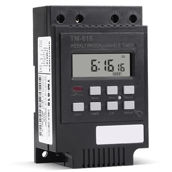  Переключатель таймера постоянного тока на DIN-рейку, 240 В 30 А Еженедельно 7 программируемый цифровой промышленный светодиодный переключатель времени, для монтажа на DIN-рейку