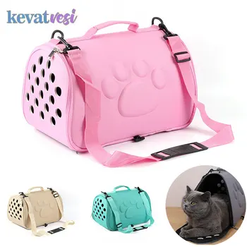 Портативная сумка для кошек Плечо Складной рюкзак для домашних животных для кошек Собак Дышащий щенок Кролик Сумки для переноски Outoor Travel Товары для домашних животных