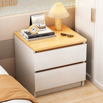 Прикроватная тумбочка Современная прикроватная тумбочка в кремовом стиле Спальня многофункциональная маленькая прикроватная тумбочка Итальянский минималистичный шкаф для хранения