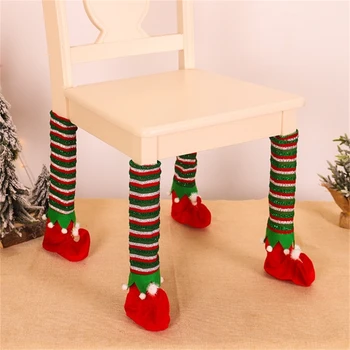 Рождественский эльф Накладки на ножки стола Чехлы для ног стульев усиливают праздничное настроение в вашем жилом пространстве