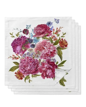  розовые цветочные листья столовый набор свадебный банкет скатерть мягкая чайная полотенца обеденный стол носовой платок