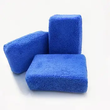  Синяя губка из микрофибры Супер водопоглощающая микрофибра Автомобильная губка для восковой эпиляции Мягкая аппликаторная подушка для аксессуаров для автоматической очистки