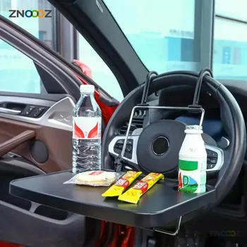  Стол на рулевом колесе Складные автомобильные лотки для еды Автомобильный стол на руле Автомобильный дорожный стол с канавкой для чашки для напитков для ноутбука