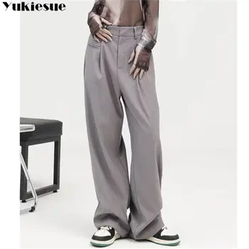 Элегантные весна-лето Свободные прямые универсальные брюки с высокой талией Мешковатые широкие брюки Новые брюки для женщин 2023 года Harajuku